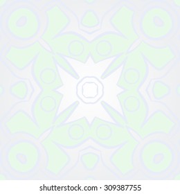 Circular   pattern of floral motif, spots, stripes, ellipses, cross. Hand drawn.
