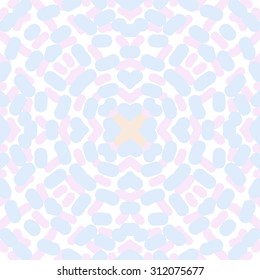 Circular   pattern of floral motif, spots, cross, doodles. Hand drawn.