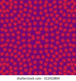 Circular   pattern of floral motif, stripes,ellipses, flowers, doodles. Hand drawn.