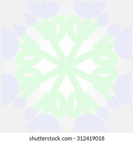 Circular   pattern of floral motif, stripes,ellipses, tulips, doodles, bud. Hand drawn.