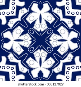 Circular   pattern of floral motif, stripes,hole, spots, ellipses. Hand drawn.