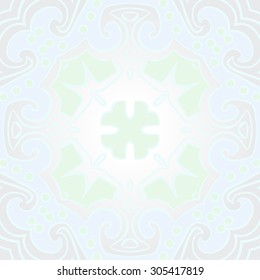 Circular   pattern of floral motif, stripes,hole, spots, ellipses, spirals, cross, branches. Hand drawn.