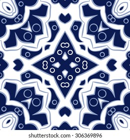 Circular   pattern of floral motif, stripes,hole, spots, ellipses,  stars, . Hand drawn.