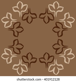 Circular pattern of floral motifs,stylized gothic lily, copy space. Hand drawn.