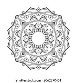 Circular pattern flower mandala for adults coloring book