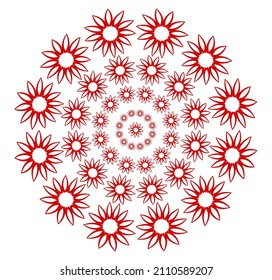 patrón circular con flores, fondo vectorial