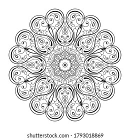 Circular pattern in form of flower mandala. Vintage decorative elements. Oriental pattern, vector illustration.