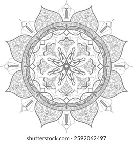 Circular pattern in the form of a mandala. 