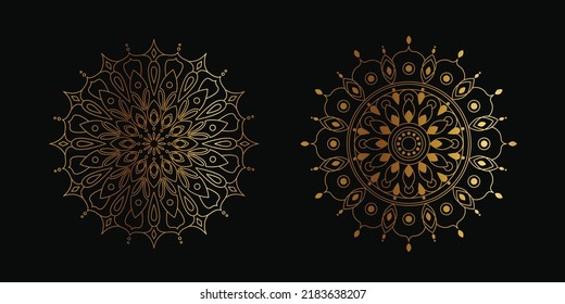 Circular pattern in form of mandala for background, tattoo, and decoration. Decorative ornament in ethnic oriental style. 