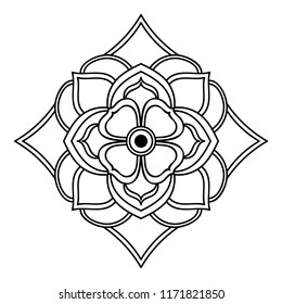 Circular pattern in form of mandala for coloring book, greeting card, phone case print, etc. Anti-stress therapy patterns, coloring for adults. Mandala pattern black and white.