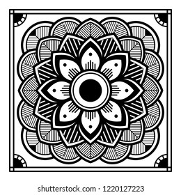 Circular pattern in form of mandala for coloring book, greeting card, phone case print, etc. Anti-stress therapy patterns, coloring for adults. Hand drawn background, vector isolated on white. EPS10 