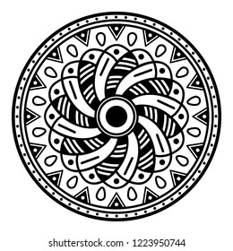 Circular pattern in form of mandala for coloring book, greeting card, phone case print, etc. Anti-stress therapy patterns, coloring for adults. Hand drawn background, vector isolated on white. EPS10 
