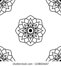 Circular pattern in form of mandala for coloring book, greeting card, phone case print, etc. Anti-stress therapy patterns, coloring for adults. Hand drawn background, vector isolated on white. EPS10 
