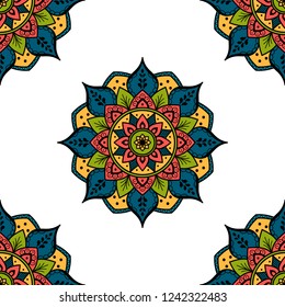 Circular pattern in form of mandala for coloring book, greeting card, phone case print, etc. Anti-stress therapy patterns, coloring for adults. Hand drawn background, vector isolated on white. EPS10 
