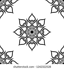 Circular pattern in form of mandala for coloring book, greeting card, phone case print, etc. Anti-stress therapy patterns, coloring for adults. Hand drawn background, vector isolated on white. EPS10 
