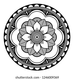 Circular pattern in form of mandala for coloring book, greeting card, phone case print, etc. Anti-stress therapy patterns, coloring for adults. Hand drawn background, vector isolated on white. EPS10 
