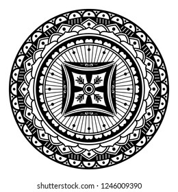 Circular pattern in form of mandala for coloring book, greeting card, phone case print, etc. Anti-stress therapy patterns, coloring for adults. Hand drawn background, vector isolated on white. EPS10 
