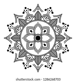 Circular pattern in form of mandala for coloring book, greeting card, phone case print, etc. Anti-stress therapy patterns, coloring for adults.