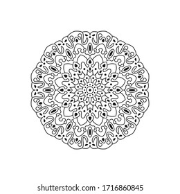 Circular pattern in form of mandala. Coloring book page on white background. Vector