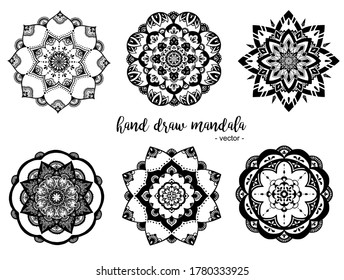 Circular pattern in form of mandala for coloring book, Henna, Mehndi, tattoo, Yoga logo. Background for meditation poster. Unusual flower shape oriental line vector. Anti-stress therapy pattern.