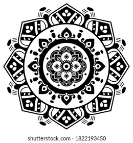 Circular pattern in form of mandala for coloring book page. Decorative frame ornament in ethnic style. vector isolated on white