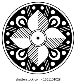 Patrón circular en forma de mandala para la página del libro de coloreado. Marco decorativo adorno de estilo étnico. Vector aislado en blanco
