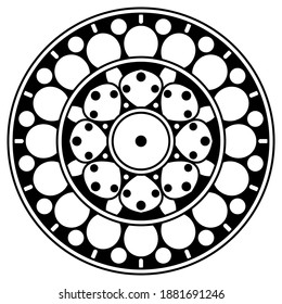 Circular pattern in form of mandala for coloring book page. Decorative frame ornament in ethnic style. Vector isolated on white
