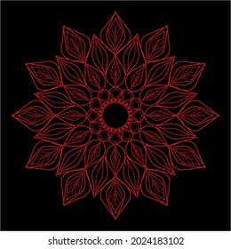 Circular pattern in the form of a mandala coloring for henna
