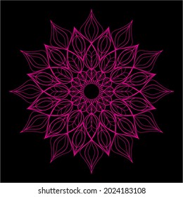 Patrón circular en forma de coloración de mandala para henna