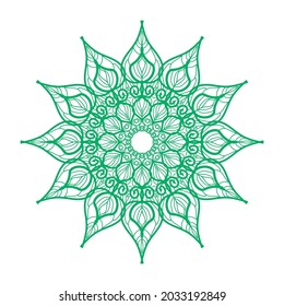 Circular pattern in the form of a mandala coloring for henna