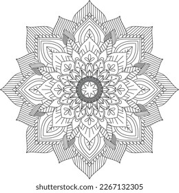 Circular pattern in the form of a mandala. Coloring book page. Flower Mandalas. Vintage decorative elements. Coloring book Lace pattern The tattoo. Vector abstract mandala pattern. Mandala.Vector. 
