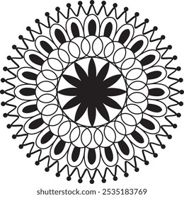 Circular pattern in form of mandala for coloring book, greeting card, phone case print. Anti-stress therapy pattern, coloring for adults.