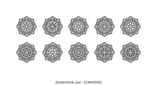Circular pattern in form of mandala with decorative ornament in ethnic oriental style, Perfect for Henna, Mehndi, tattoo, decoration, and coloring book page.
