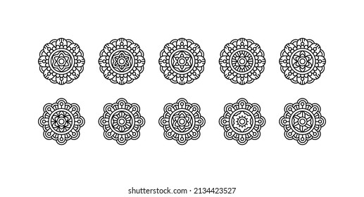 Circular pattern in form of mandala with decorative ornament in ethnic oriental style, Perfect for Henna, Mehndi, tattoo, decoration, and coloring book page.
