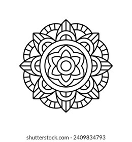 Circular pattern in form of mandala with decorative ornament in ethnic oriental style