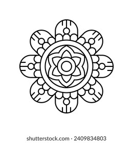 Circular pattern in form of mandala with decorative ornament in ethnic oriental style