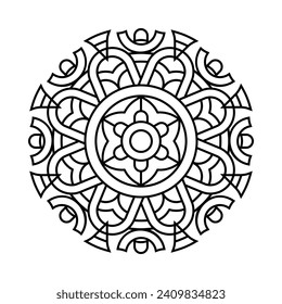 Circular pattern in form of mandala with decorative ornament in ethnic oriental style