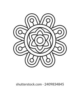 Circular pattern in form of mandala with decorative ornament in ethnic oriental style