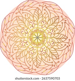 Circular pattern in the form of a mandala. Decorative pattern in oriental style,  Coloring book page.
