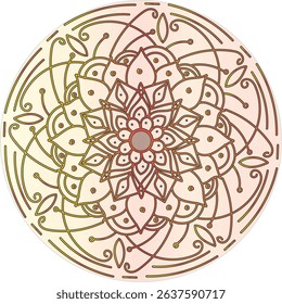Circular pattern in the form of a mandala. Decorative pattern in oriental style,  Coloring book page.