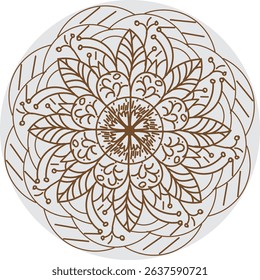 Circular pattern in the form of a mandala. Decorative pattern in oriental style,  Coloring book page.