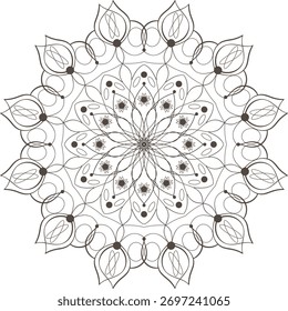 Padrão circular em forma de mandala. Padrão decorativo em estilo oriental. Para design, página do livro de colorir