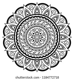 Circular Pattern Form Mandala Flower Henna Stock Vector (Royalty Free ...