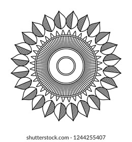 Circular pattern in form of mandala with flower for Henna, Mehndi, decoration. Decorative ornament in ethnic oriental style. Coloring book page.