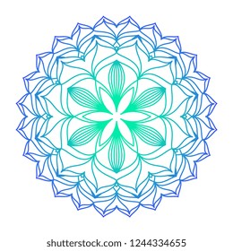 Circular pattern in form of mandala with flower for Henna, Mehndi, decoration. Decorative ornament in ethnic oriental style. Coloring book page.