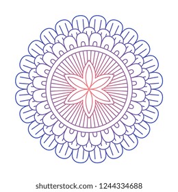 Circular pattern in form of mandala with flower for Henna, Mehndi, decoration. Decorative ornament in ethnic oriental style. Coloring book page.