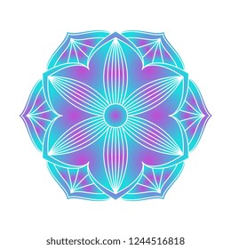 Circular pattern in form of mandala with flower for Henna, Mehndi, decoration. Decorative ornament in ethnic oriental style. Coloring book page.