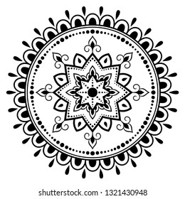 Circular pattern in form of mandala with flower for Henna, Mehndi, tattoo, decoration. Decorative ornament in ethnic oriental style.