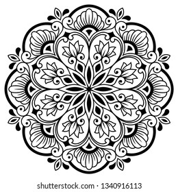 Circular Pattern Form Mandala Flower Henna Stock Vector (Royalty Free ...