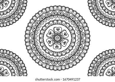 Circular pattern in form of mandala with flower for henna, mehndi, tattoo, decoration. EPS 10.